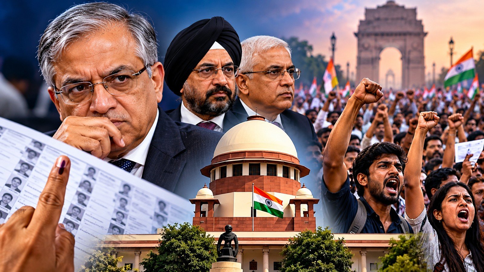 Election Commission Controversy over ECI SIR voter list revision and protest in India