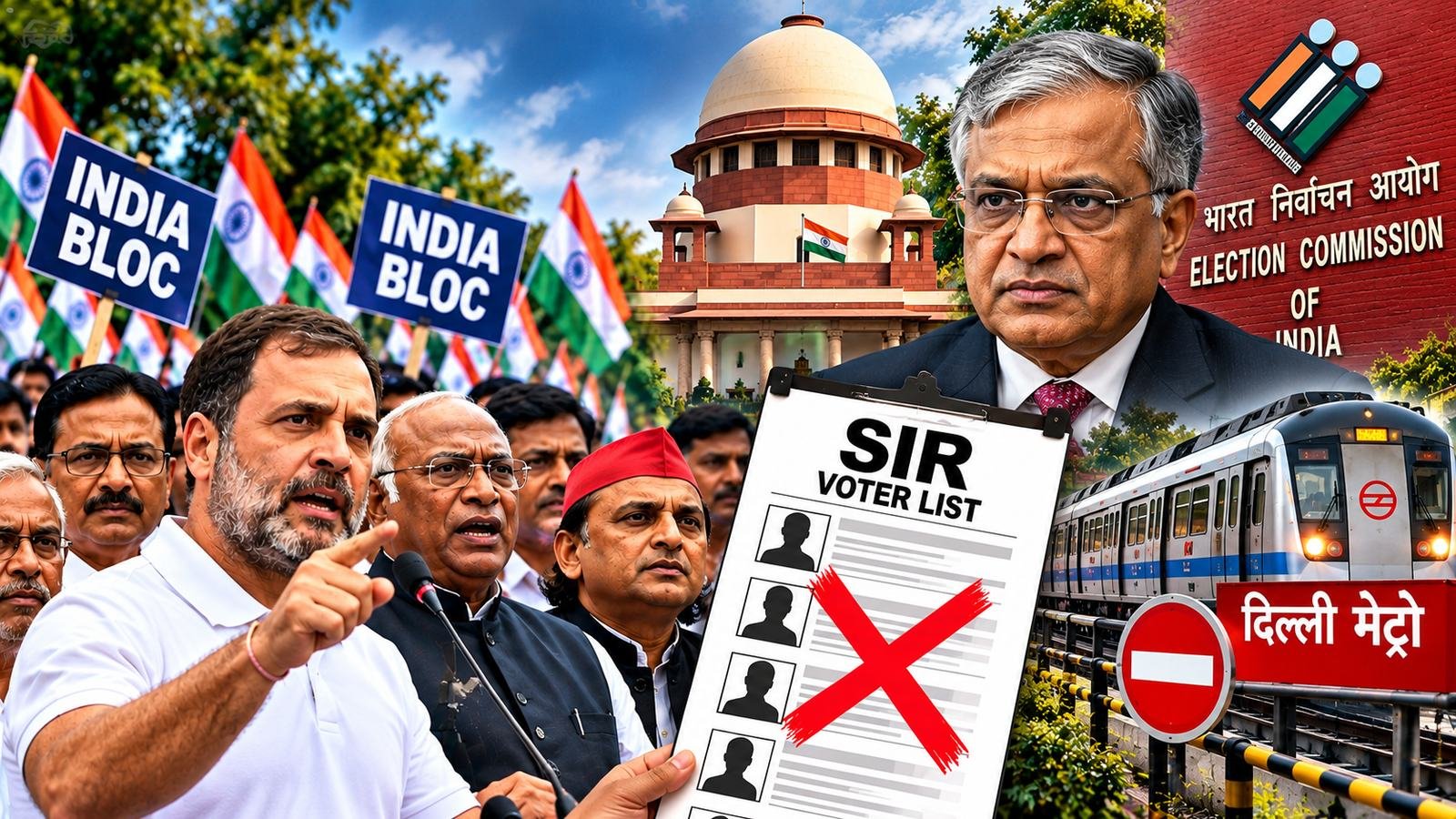INDIA Bloc protest in Delhi over Election Commission and SIR voter list controversy