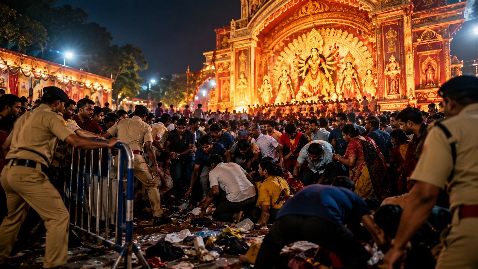 Kolkata Chorbagan Pandal Stampede during Durga Puja in Kolkata