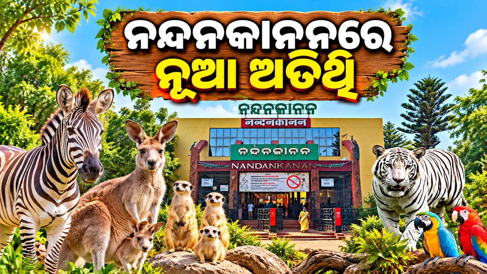 Nandankanan Zoo with zebra, kangaroo and new animals