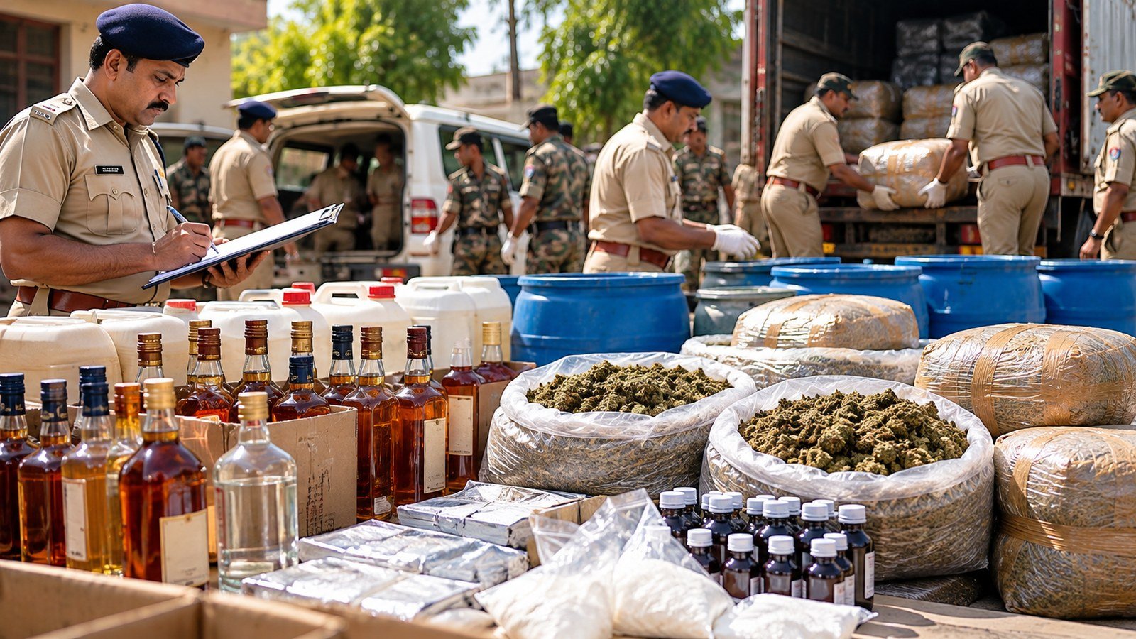 Odisha Drug Bust 2026 during festival season excise raid with seized contraband