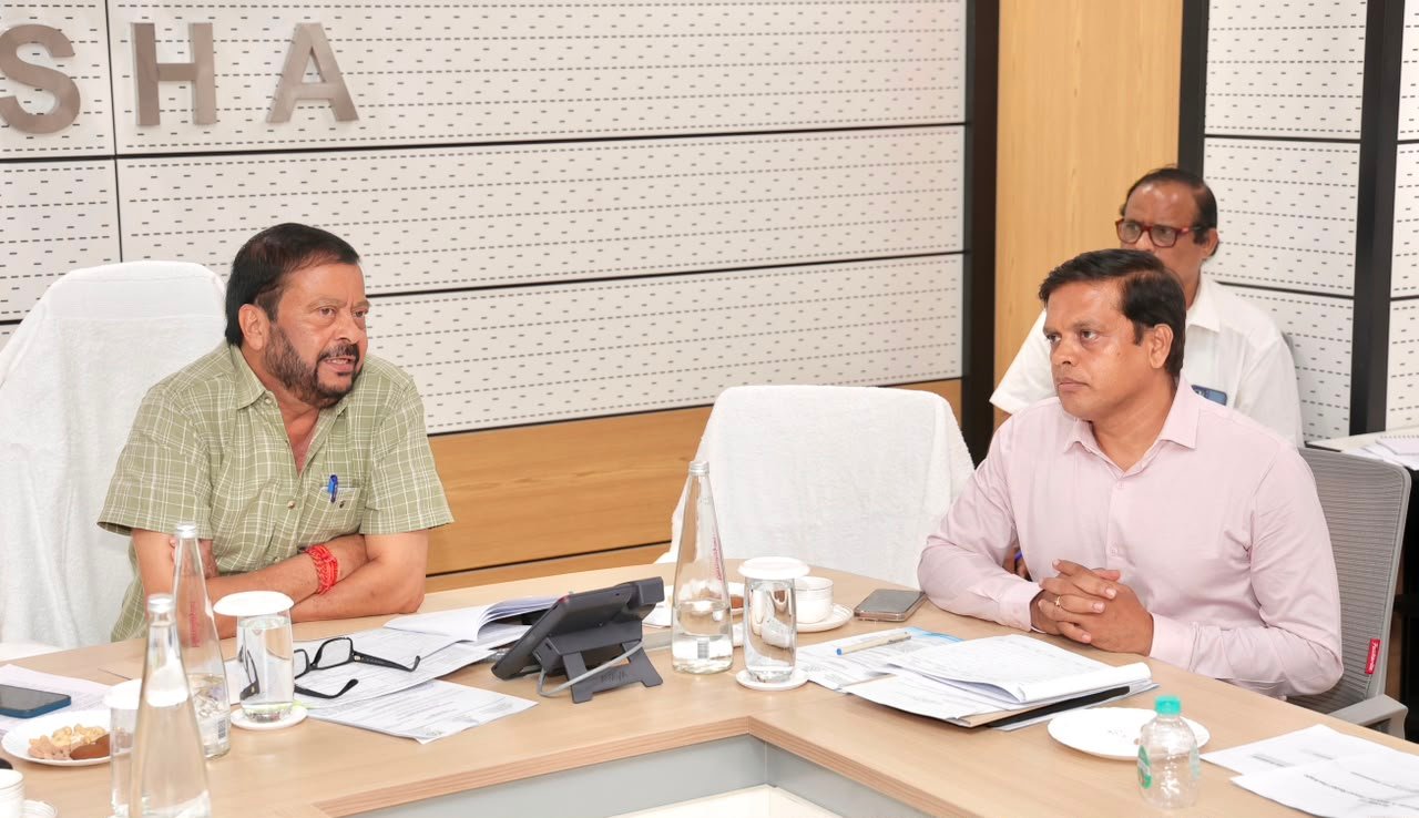 Odisha Flood Relief 2026: review meeting with officials at SDMA Odisha