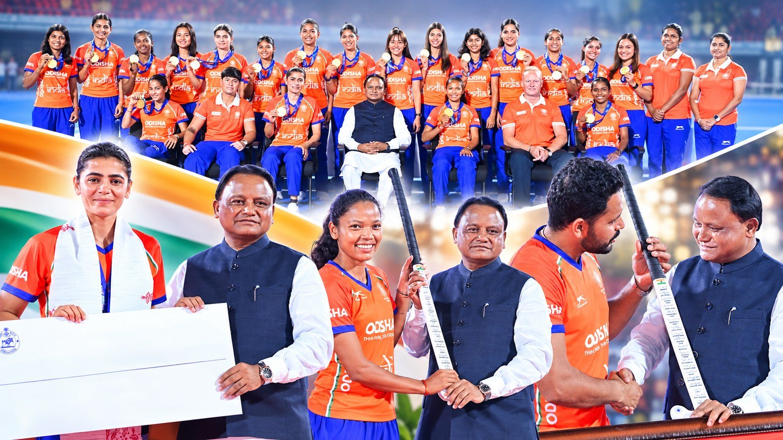 Odisha Hockey Team Reward: Indian hockey teams felicitated in Bhubaneswar, with ₹5.61 crore awards and special rewards for Amit Rohidas, Shilanand Lakra and Sunelita Toppo.