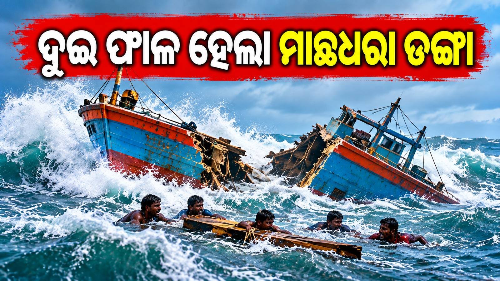 ପାରାଦୀପ ଡଙ୍ଗା ବୁଡ଼ି ଖବର: ପାରାଦୀପ ସମୁଦ୍ରରେ ଦୁଇ ଫାଳ ହୋଇଥିବା ମାଛଧରା ଡଙ୍ଗା